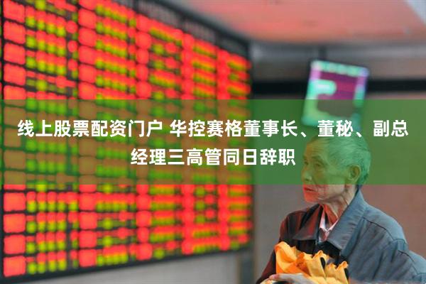 线上股票配资门户 华控赛格董事长、董秘、副总经理三高管同日辞职